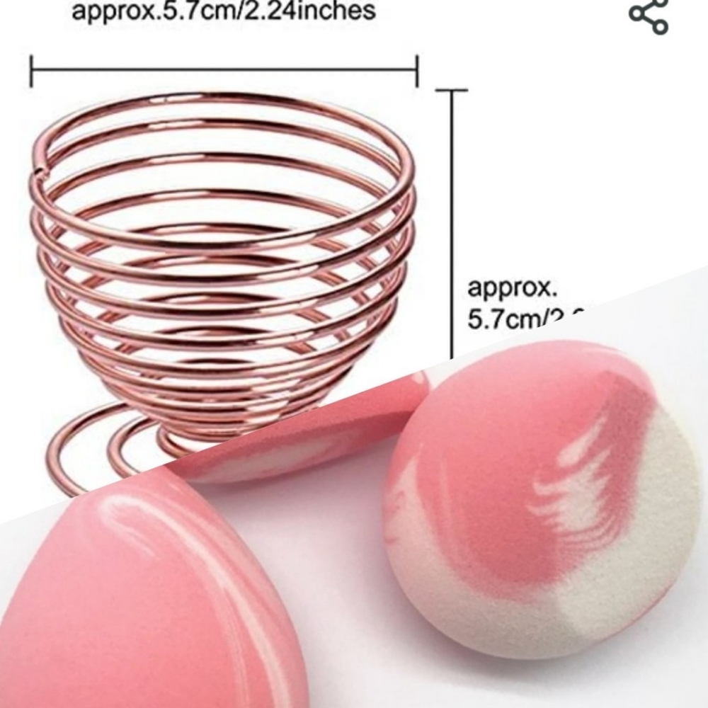 Pink Marble Makeup Sponge Rose Gold Stand